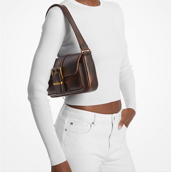 Michael Kors Burnished Leather Medium Colby Bag - Picture 3 of 3